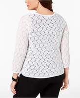 Thumbnail for your product : Charter Club Plus Size Patterned-Knit Cardigan, Created for Macy's