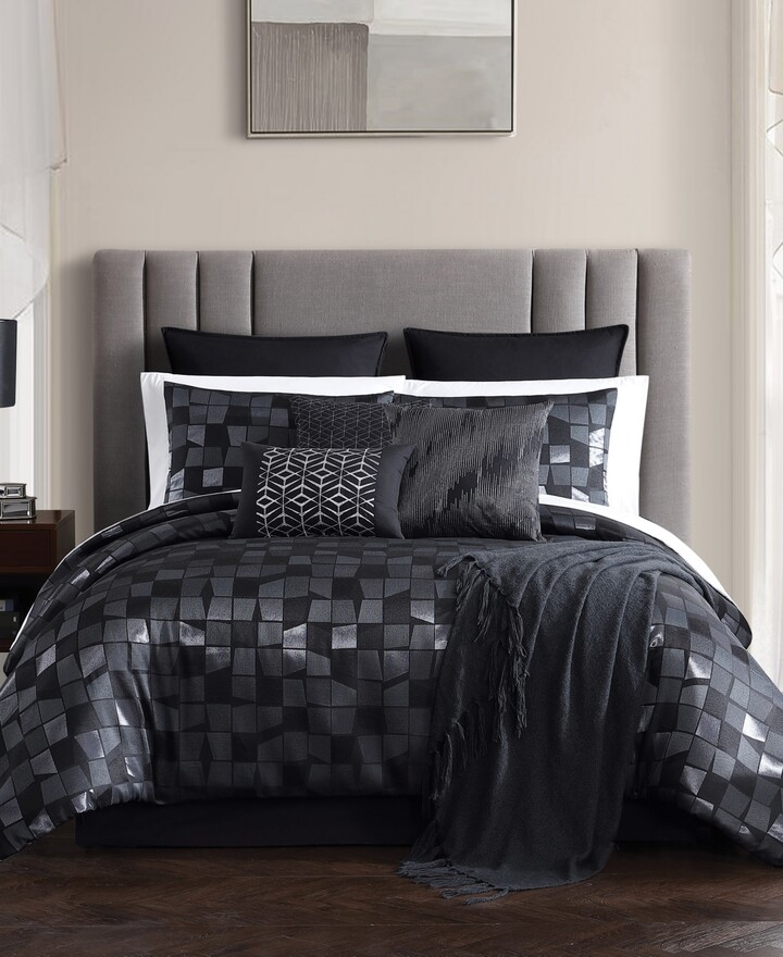 Hallmart Collectibles Noir Queen Comforter Set, Created For