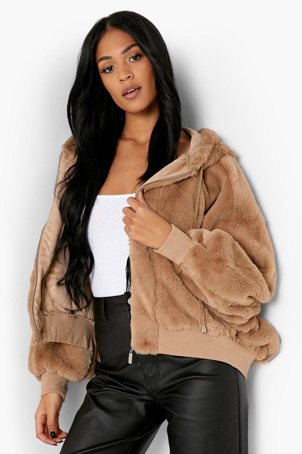 fur lined bomber jacket womens