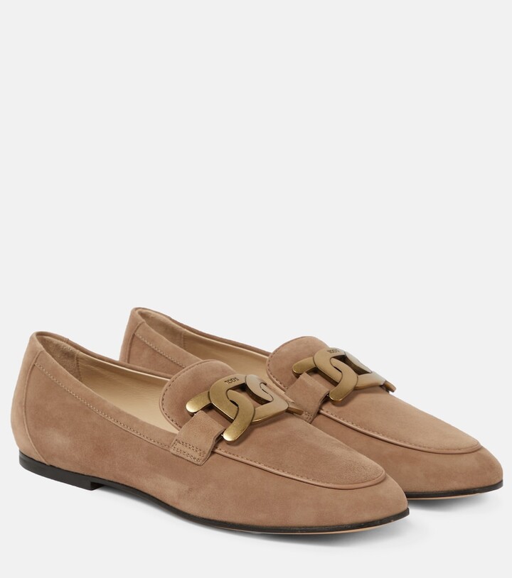 Tod's Kate suede loafers - ShopStyle