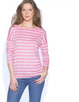 Thumbnail for your product : Active Wear Striped T-shirt with Back Button Fastening
