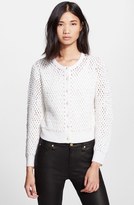 Thumbnail for your product : Alice + Olivia 'Legori' Pearl Bead Open Knit Cardigan (Nordstrom Exclusive)