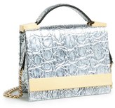 Thumbnail for your product : Brian Atwood 'Ava' Metallic Leather Top Handle Convertible Clutch