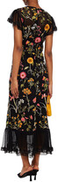 Thumbnail for your product : RED Valentino Embroidered Crocheted Cotton And Point D'esprit Midi Dress
