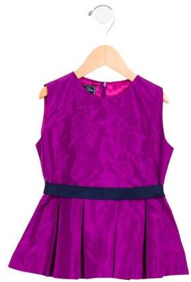Oscar de la Renta Girls' Silk Pleated Top w/ Tags violet Girls' Silk Pleated Top w/ Tags