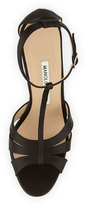 Thumbnail for your product : Manolo Blahnik Dioniga Satin 105mm Sandal, Black