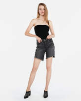 Thumbnail for your product : Express High Waisted Stretch Raw Hem Bermuda Shorts