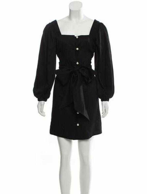 black dress with pearls on sleeves