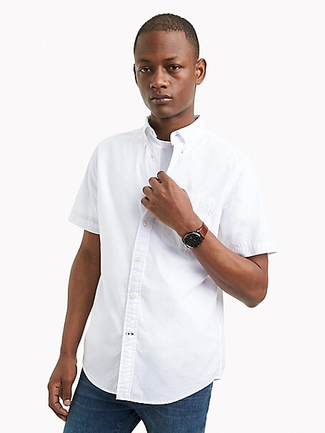 Tommy Hilfiger Classic Fit Essential Short-Sleeve Solid Shirt 