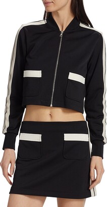 Palm Angels Cropped Zip-Front Track Jacket