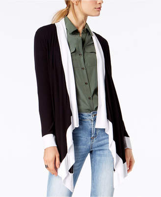 INC International Concepts Colorblocked Open-Front Cardigan, Created for Macy's