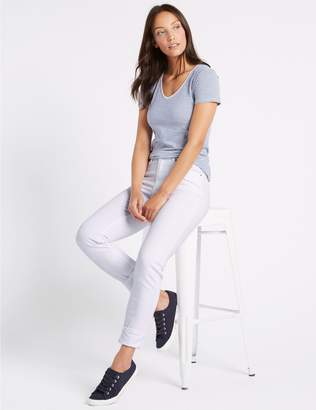 Marks and Spencer Ripped Mid Rise Relaxed Slim Jeans
