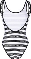 Thumbnail for your product : Balmain Logo Striped Swimsuit