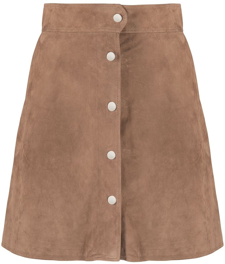 lined suede mini skirt