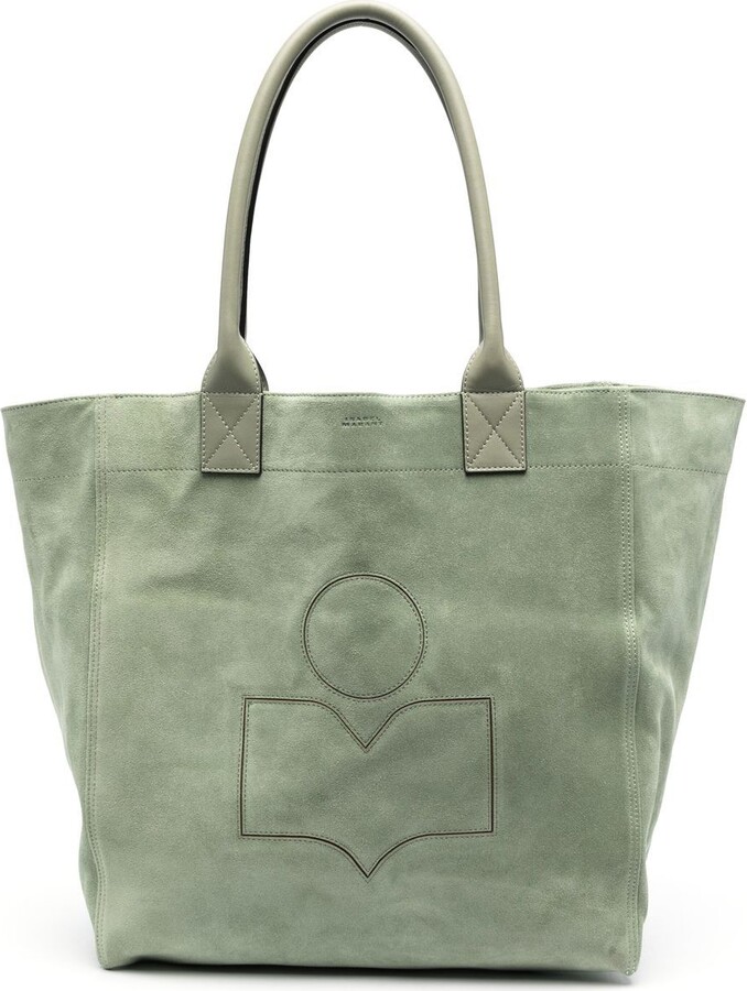 Yenky small leather-trimmed suede tote