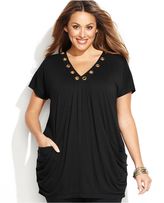 Thumbnail for your product : INC International Concepts Plus Size V-Neck Tunic Top