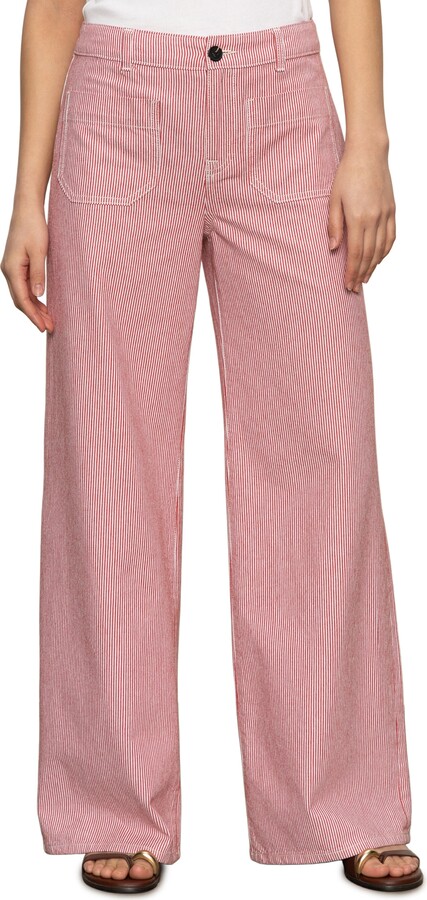 The Marine Stripe Patch Pocket Wide Leg Pants