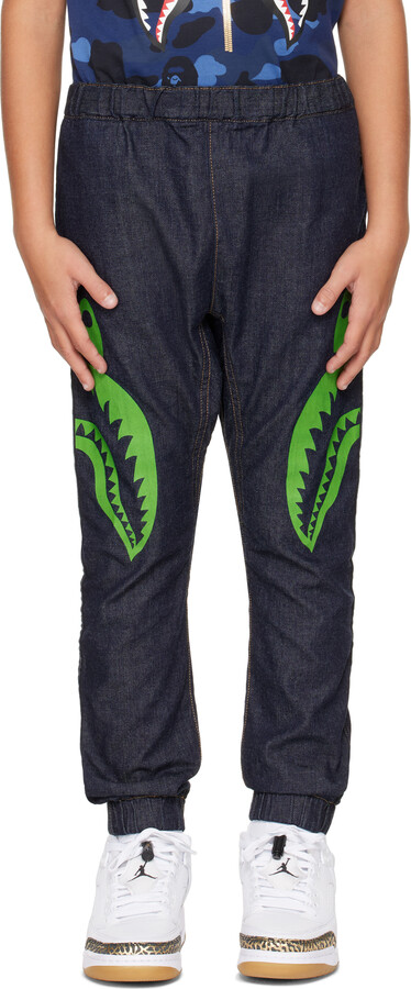 BAPE Kids Navy Shark 8 Oz Denim Jeans
