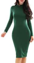 Thumbnail for your product : OMZIN Women Bodycon High Neck Long Sleeves Pencil Slim Fit Dress S