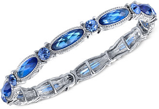 2028 Silver-Tone Blue Crystal Stretch Bracelet, a Macy's Exclusive Style
