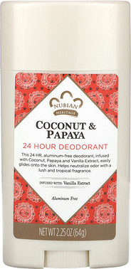 Nubian Heritage Nubian Heritage, 24 Hour Deodorant, Coconut & Papaya, 2.25 oz (64 g)