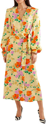 Dries Van Noten Floral-jacquard Midi Wrap Dress