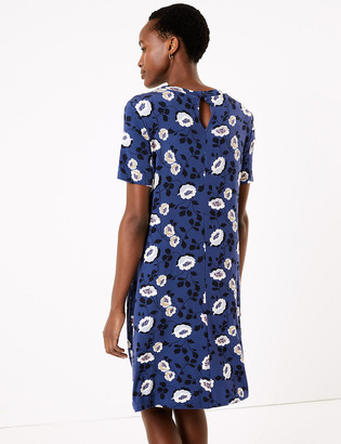 Marks and Spencer Jersey Floral Knee Length Swing Dress