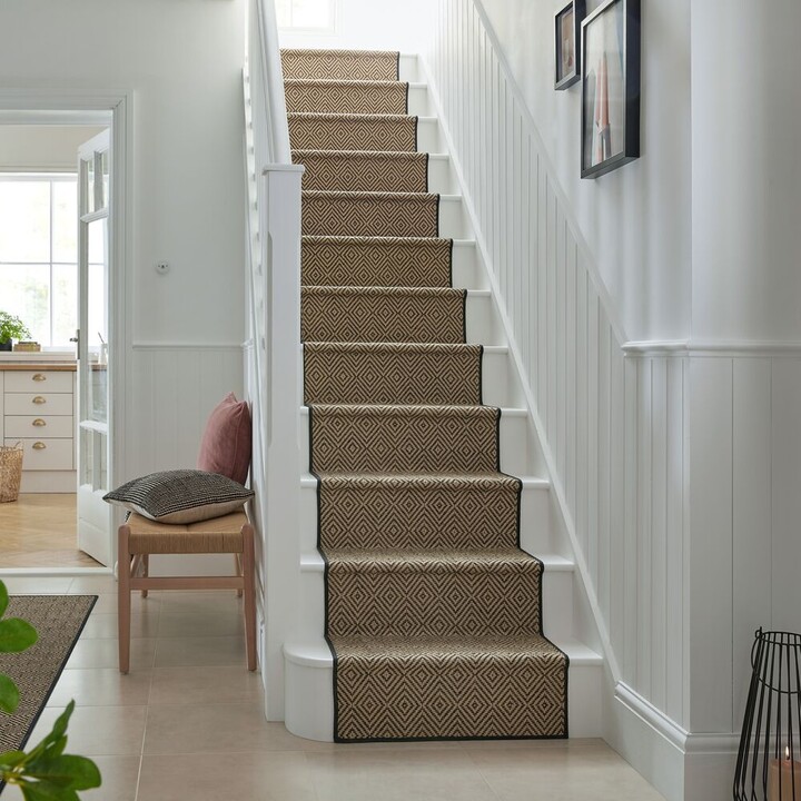 Dunelm Diamond Jute Border Stair Runner Black ShopStyle