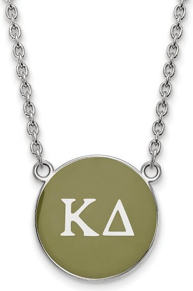 Black Bow Jewelry Co. BlackBowJewelrySterlingSilverKappaDeltaGreekLifeFullEnameledLettersLargeDiscNecklace18Inch
