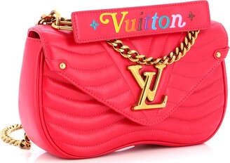 NEW LOUIS VUITTON NEW WAVE CHAIN BANDOULIERE HANDBAG IN PINK
