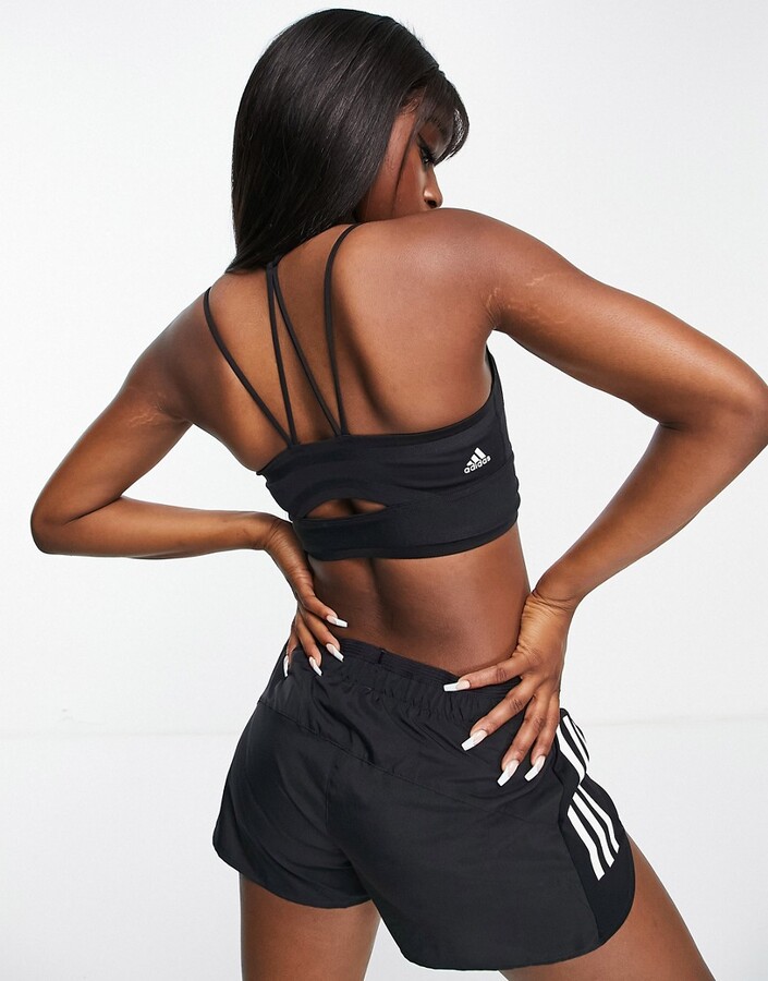 Women Black/White TrueStrength Medium Support Yoga Sports Bra