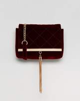 Thumbnail for your product : Lipsy Velvet Quilted Cross Body Bag With Gold Tassel