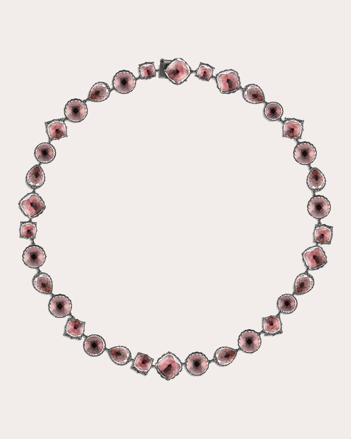 Larkspur & Hawk Small Sadie Rhodium-Dipped Quartz Rivière Necklace