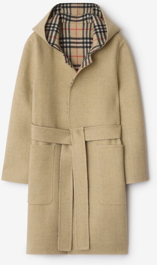 Burberry Reversible Wool Hooded Wrap Coat Size: 02