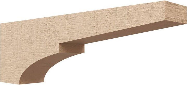 Ekena Millwork 4 in. x 8 in. x 24 in. Thin Monterey Rough Cedar Woodgrain TimberThane Corbel, Primed Tan