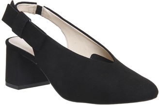 Office Magical Bow Slingback Heels Black Suede