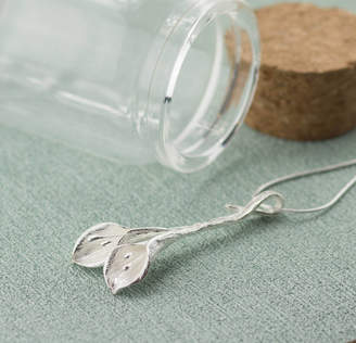 SUMMER AND SILVER Silver Calla Two Lily Pendant