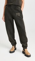 Thumbnail for your product : Alexander Wang Glitter Essential Terry Sweatpants with Puff Logo