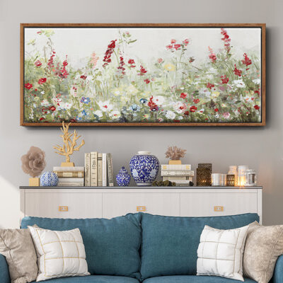 Red Barrel Studio Sweet Spring Meadow- Framed Canvas