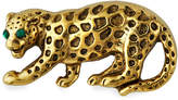 Thumbnail for your product : Yochi Cheetah Glass Emerald Brooch
