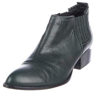 Alexander Wang Leather Ankle Boots Green Leather Ankle Boots