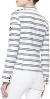 Thumbnail for your product : Tory Burch Striped Sergeant Pepper Jacket, Ivory/Blue