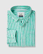 Thumbnail for your product : Gazman - Men's Green Shirts - Linen Bengal Stripe Long Sleeve Shirt - Size One Size, L at The Iconic
