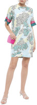 Thumbnail for your product : Emilio Pucci Lace-trimmed Floral-print Silk-twill Mini Dress