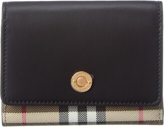 Burberry Small Vintage Check E-Canvas & Leather French Wallet