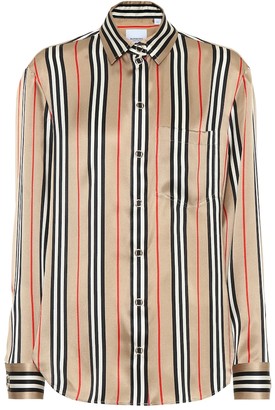 Burberry Icon Stripe silk-satin shirt