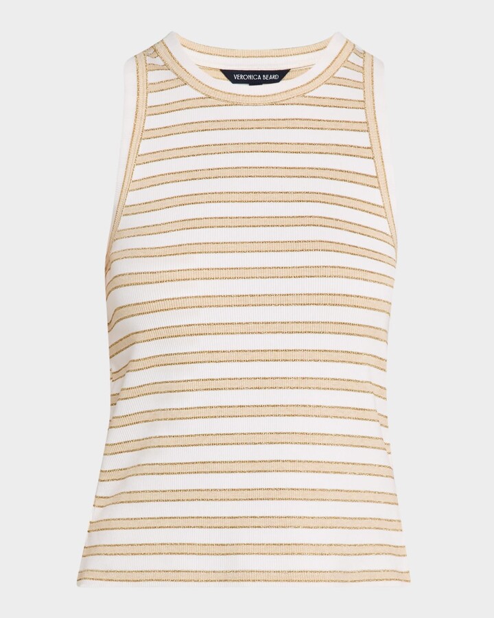 Veronica Beard Jordyn Stripe Cropped Tank Top