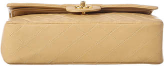 Chanel Beige Quilted Lambskin Leather Medium Double Flap Bag