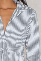 Thumbnail for your product : Glamorous Tie Front Shirt Grey White Stripe