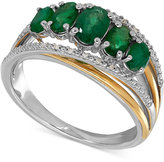 Thumbnail for your product : Macy's Emerald (1-1/4 ct. t.w.) and Diamond Accent Ring in Sterling Silver and 14k Gold